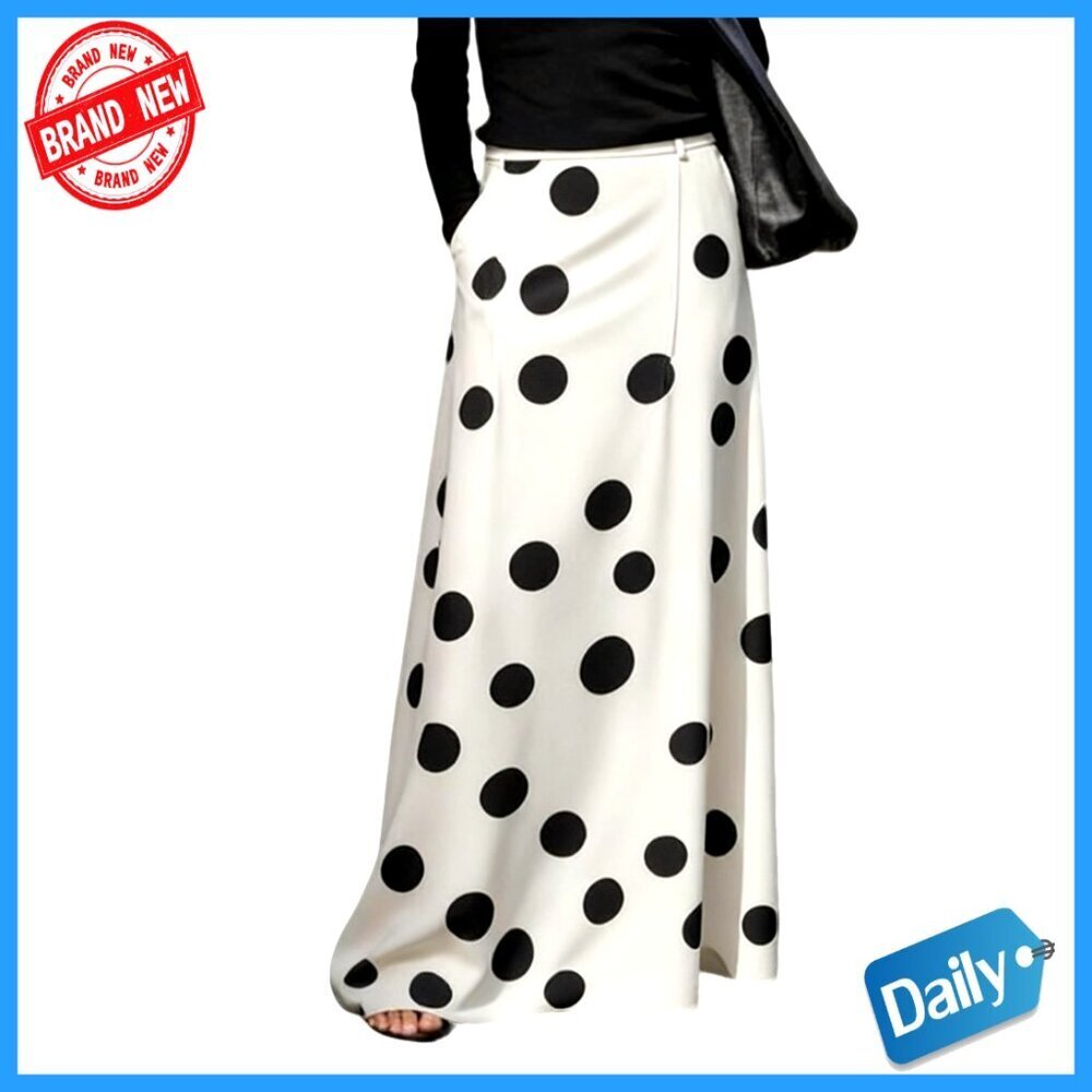 Long Maxi Skirt High Waist H-Line Pencil Skirt with Pockets Polyester